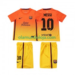 Camisola FC Barcelona Lionel Messi 10 2012 2013 Retro Criança Equipamento Segundo Manga Curta